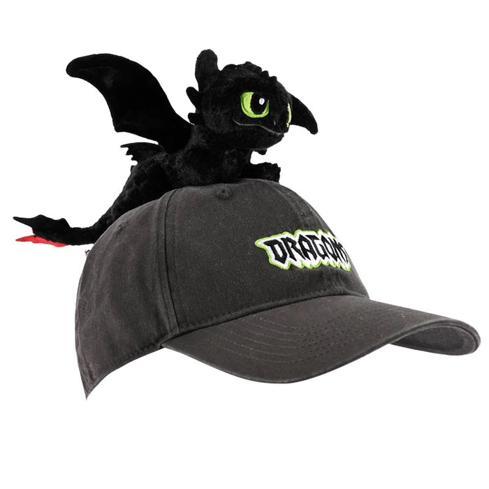 China Exclusive - How to Train Your Dragon x Toothless Plush on the Top Hat/Cap (Color: Grey)