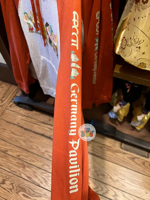 WDW - Epcot World Showcase Germany - Seven Drawfs Raglan Hoodie Brick/Grey Pullover (Adult)