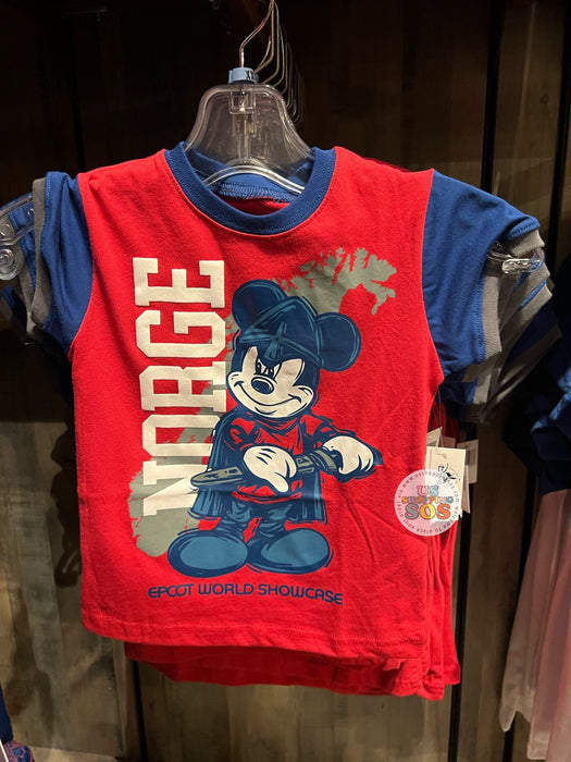 WDW - Epcot World Showcase Norway 🇳🇴 - Mickey Norge 2025 - Blue/Red T-shirt (Kids)