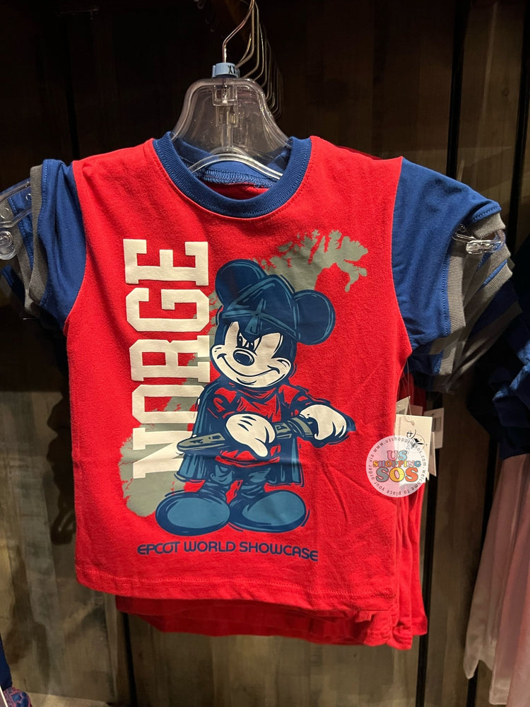 WDW - Epcot World Showcase Norway 🇳🇴 - Mickey Norge 2025 - Blue/Red T-shirt (Kids)
