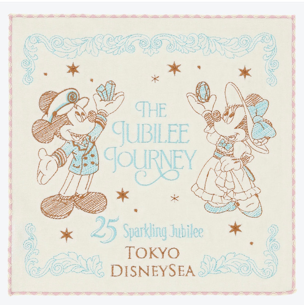 TDR - Tokyo DisneySea 25th Anniversary "The Jubilee Journey" x Mickey & Minnie Mouse Mini Towel (Release Date: May 25, 2026)