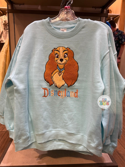 DLR/WDW - Lady and the Tramp 2026 - Lady Face Icon Park Logo Aqua Fleece Pullover (Adult)