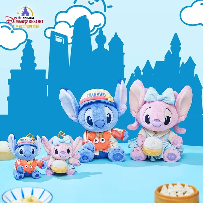 SHDL - Stitch & Angel "Travel in Shanghai" Collection x Angel with Xiao Long Bao Plush Keychain