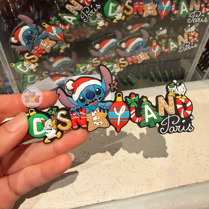DLP - Stitch with Santa Clause Costume & Duck Disneyland Paris Wordings Magnet