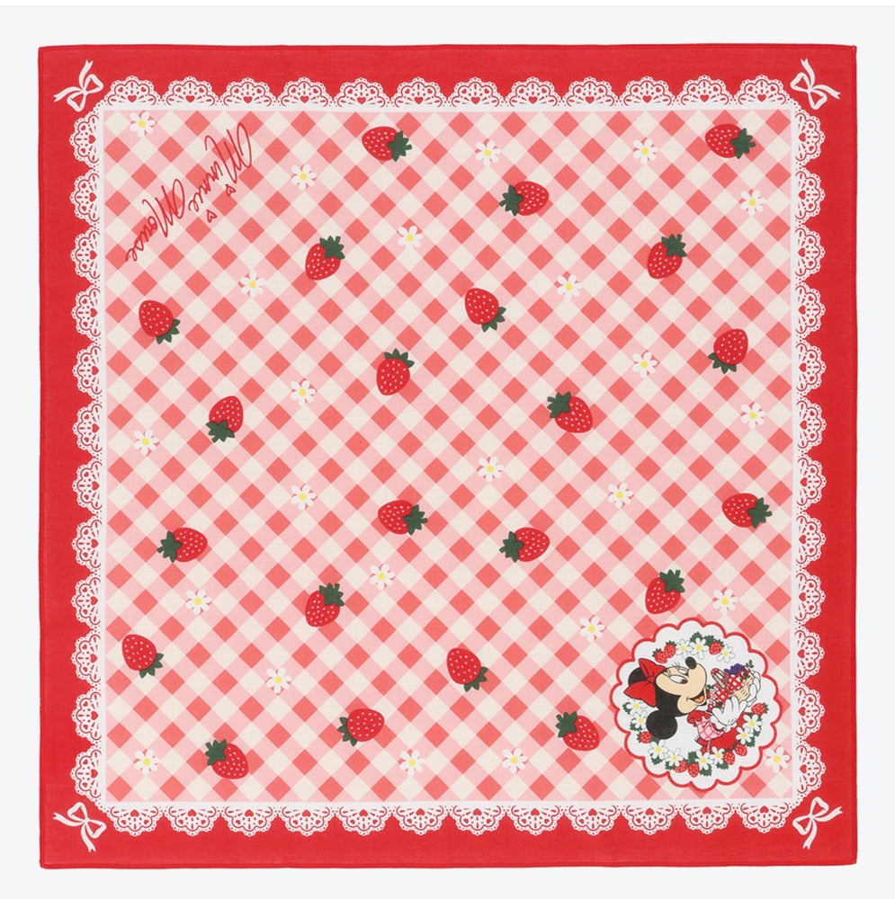 TDR - 2026 Minnie Mouse "Picking Berries & Red Checkered Design" x Handkerchief (Release Date: Oct 8, 2026)