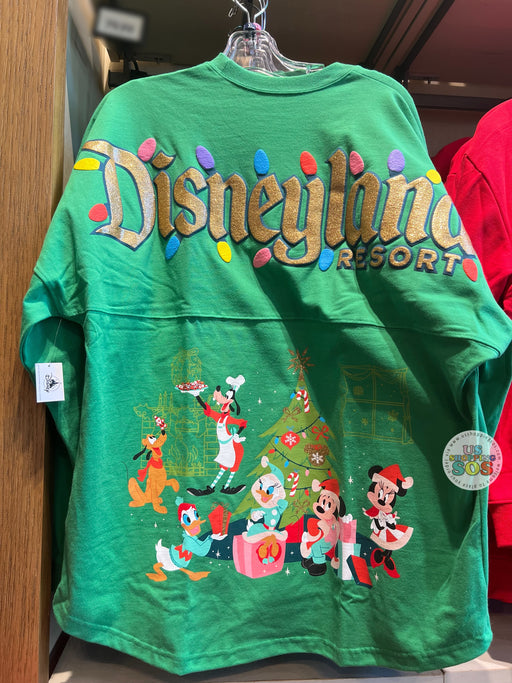 DLR - Christmas 2023 - Spirit Jersey “Disneyland Resort” Mickey & Friends & Classic Characters Green Pullover (Adult)