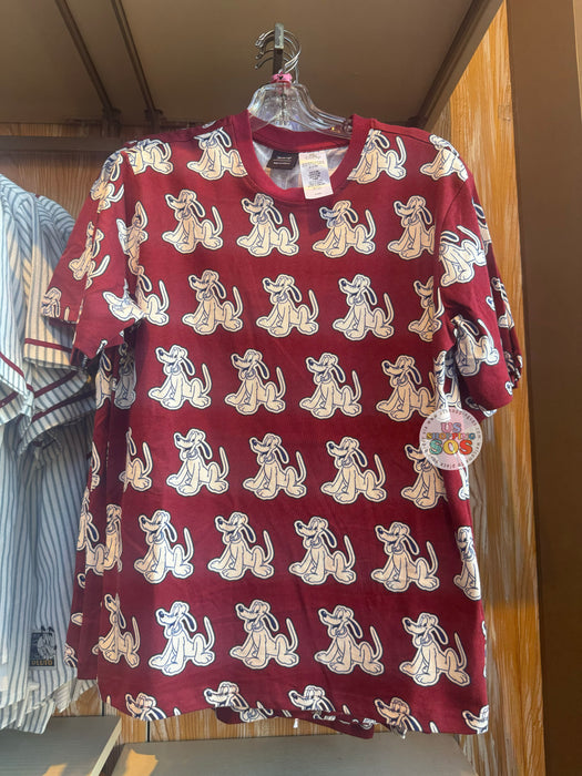 DLR/WDW - Pluto 95 Years - Her Universe All-Over-Print Burgundy T-shirt (Adult)
