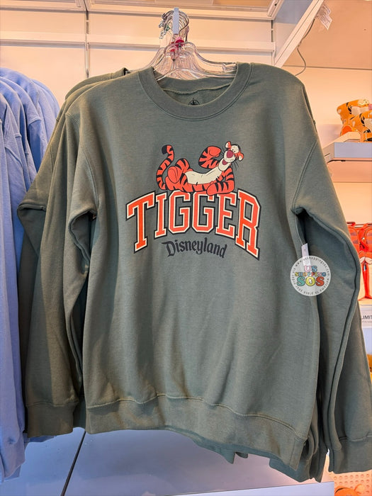 DLR/WDW - Winnie the Pooh & Friends - Tigger Park Logo Dark Olive Green Fleece Pullover (Adult)