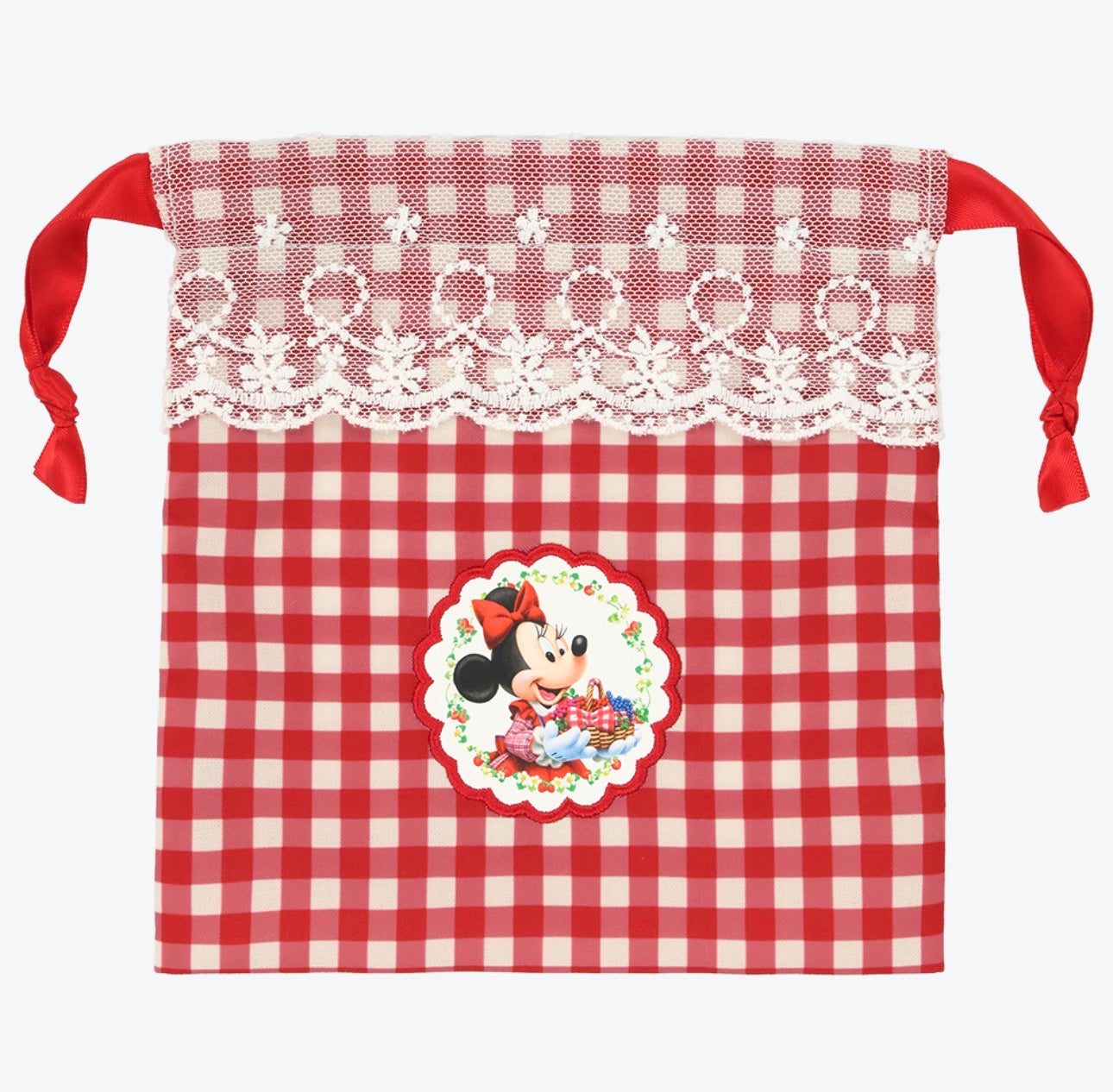 TDR - 2026 Minnie Mouse "Picking Berries & Red Checkered Design" x Drawstring Bag (Release Date: Oct 8, 2026)