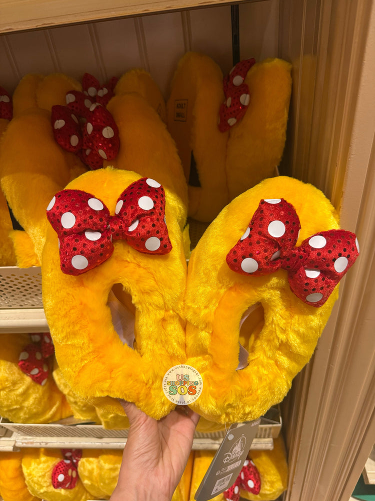 DLR/WDW - Minnie Mouse Shoes Fluffy Room Slippers