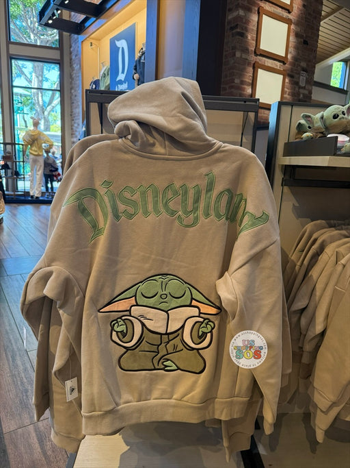 DLR/WDW - Star Wars Grogu Park Logo Light Beige Zip Hoodie Jacket (Adult)