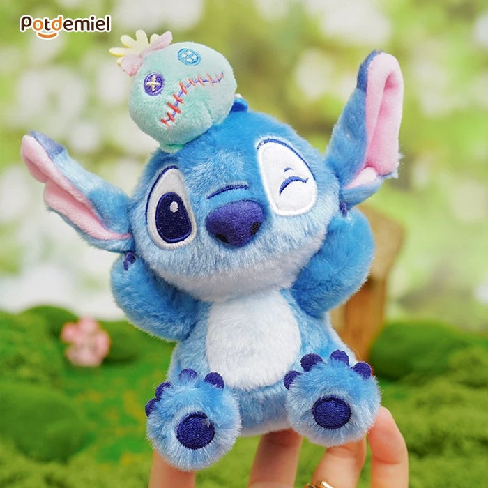 China Exclusive- Stitch with Scrump on the Head Plush Keychain
