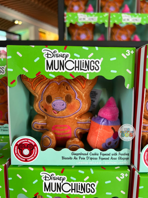 On Hand!!! WDW - Munchlings Gingerbread Cookie Figment with Frosting Plush Toy (Limited Edition)