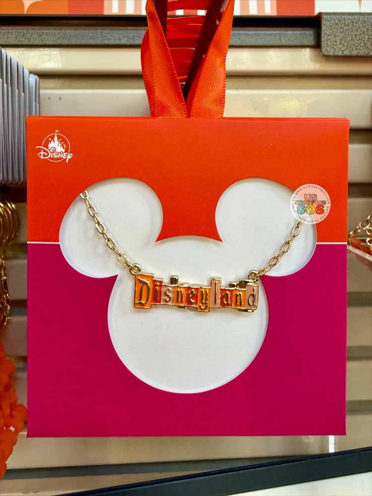 DLR/WDW - Logo Mania 2026 Park Hopper - Bright Orange Park Marquee Necklace