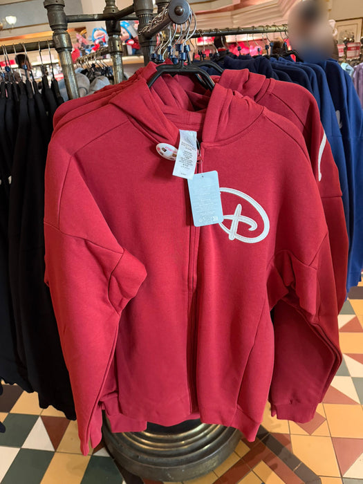 DLP - Disneyland Logo Zip Hoodie for Disneyland Paris Red Hoodie Zip Jacket for Adults