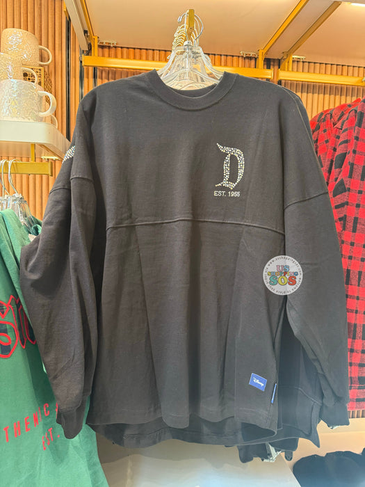 DLR/WDW - Spirit Jersey Silver Rhinestone Park Logo Black Pullover (Adult)