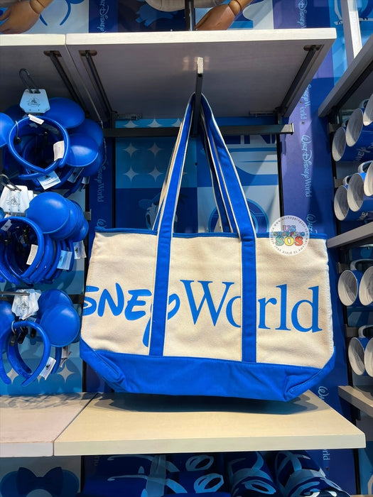 DLR/WDW - Logo Mania 2026 Last Day of Trip Blues - Cobalt Blue Park Logo Canvas Tote Bag