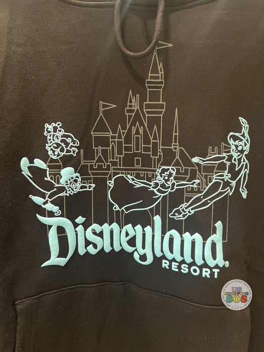 DLR - Peter Pan & Friends "Disneyland Resort" Black Hoodie Pullover (Adult)
