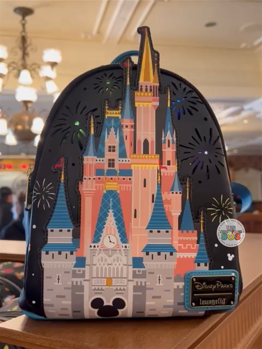 DLR/WDW - Loungefly Walt Disney World Cinderella Castle Fireworks Light-Up Backpack