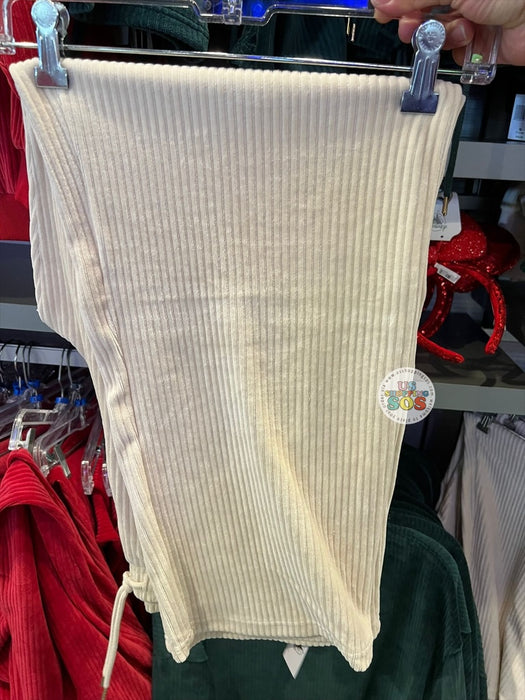 DLR/WDW - Christmas 2025 - Embroidered Mickey Icon Cream Corduroy Lounge Pants (Adult)