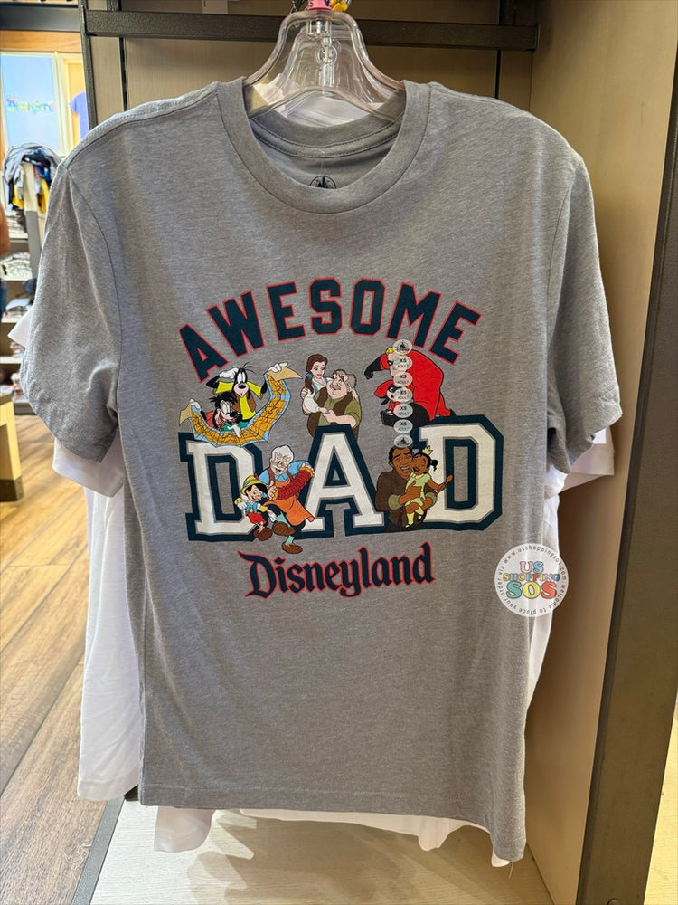 DLR/WDW - Awesome Dad Park Logo Light Grey Graphic Tee (Adult)