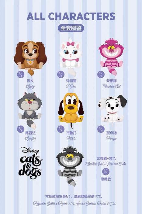 China Exclusive 52 Toys - 2026 Disney Cats & Dogs Vinyl Plush Keychain Blind Box (Release Date: Aug 20, 2026)