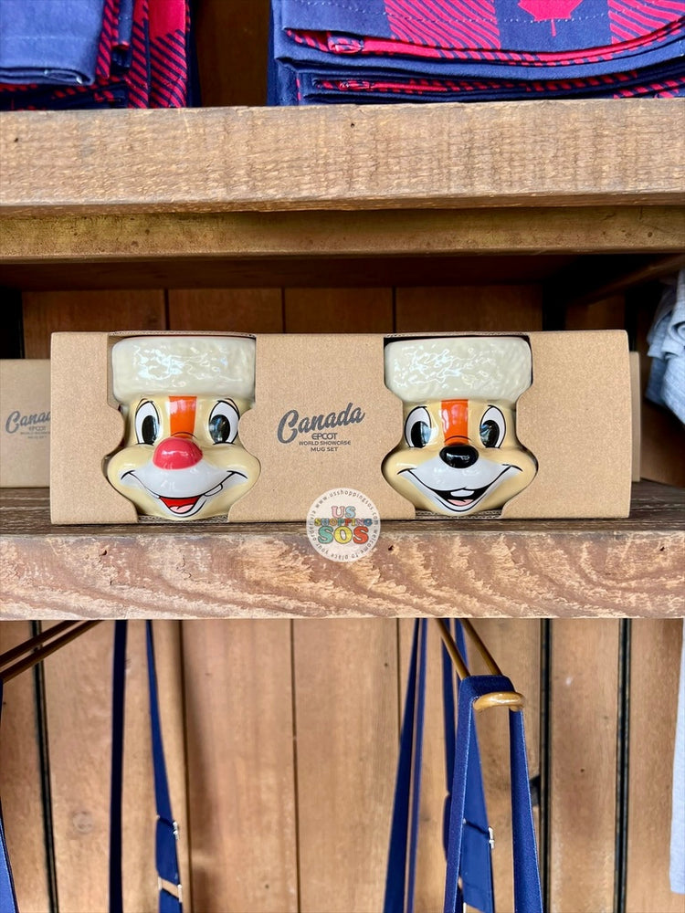 WDW - Epcot World Showcase Canada 🇨🇦 - Chip & Dale Face Icon 3D Mug Set
