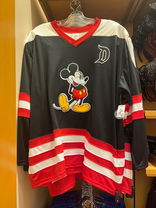 DLR/WDW - Mickey Park Logo Black/Red/White Ice Hockey Jersey (Adult)