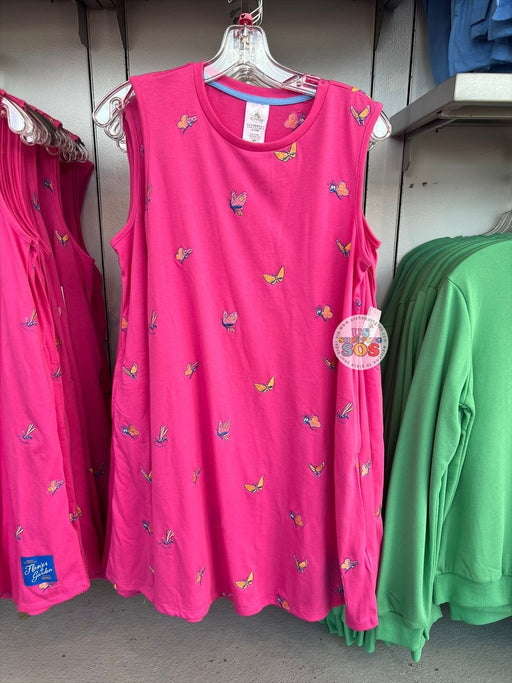 WDW - EPCOT International Flower & Garden Festival 2026 - Alice in Wonderland All-Over-Print Bread-and-Butterflies Bright Pink T-shirt Dress (Adult)