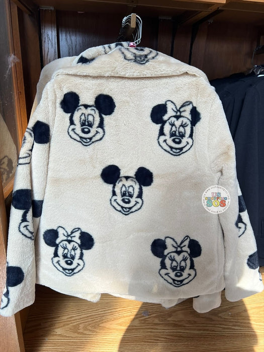 DLR/WDW - Mickey & Minnie Face Icon Cream Sherpa Jacket (Adult)