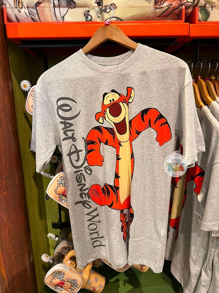 DLR/WDW - Winnie the Pooh & Friends 2026 - Tigger Park Logo Double-Side Heather Grey Graphic T-shirt (Adult)