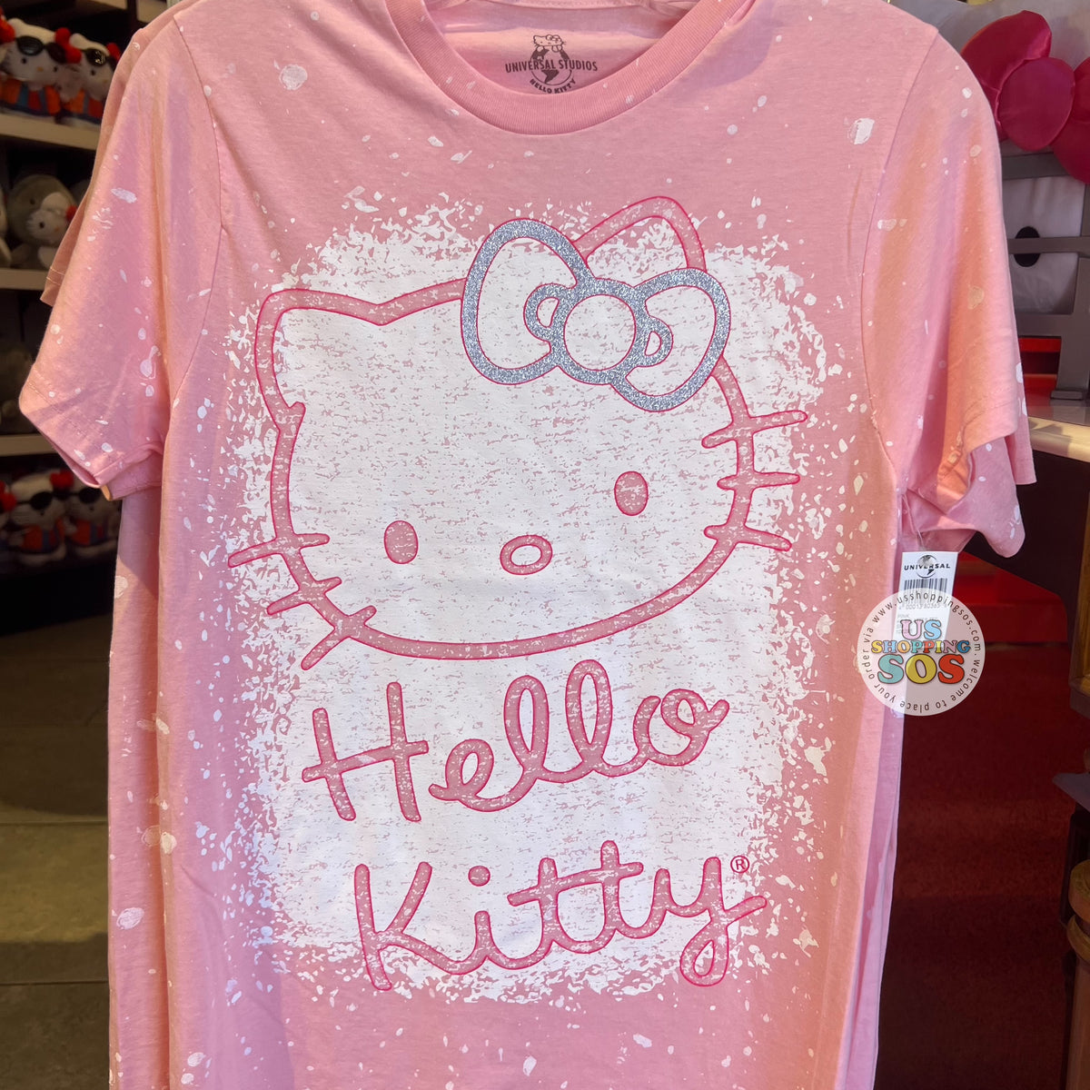 Universal Studios - Sanrio - Hello Kitty Big Face Splatter Pink T