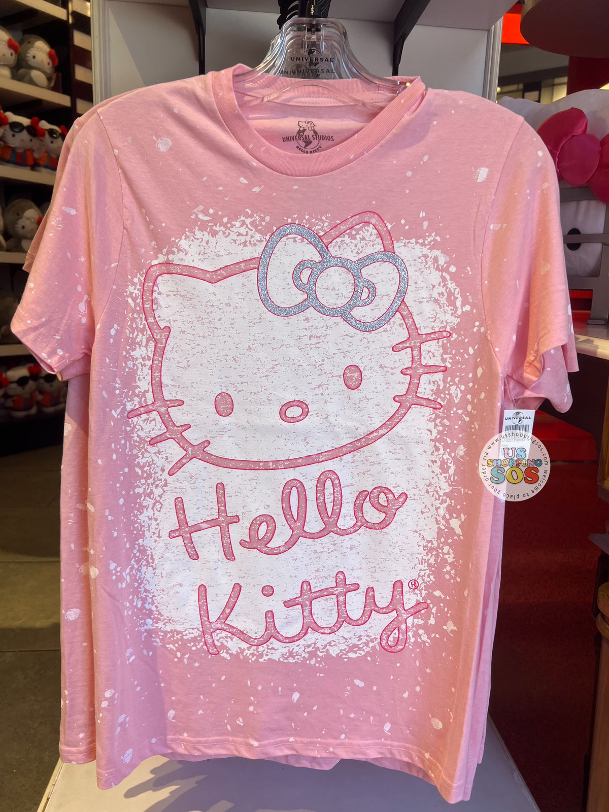 Universal Studios - Sanrio - Hello Kitty Big Face Splatter Pink T