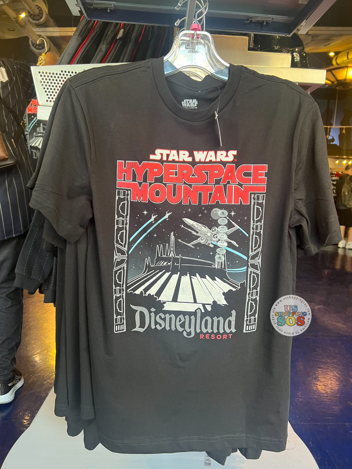 Disneyland Resort STARWARS Tシャツ DLR/WDW - Star Wars Hyperspace Mountain Black T-shirt (Adults