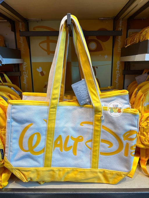 WDW Exclusive - Logo Mania 2026 Popcorn on Main Street - Bright Yellow Walt Disney World Canvas Tote Bag