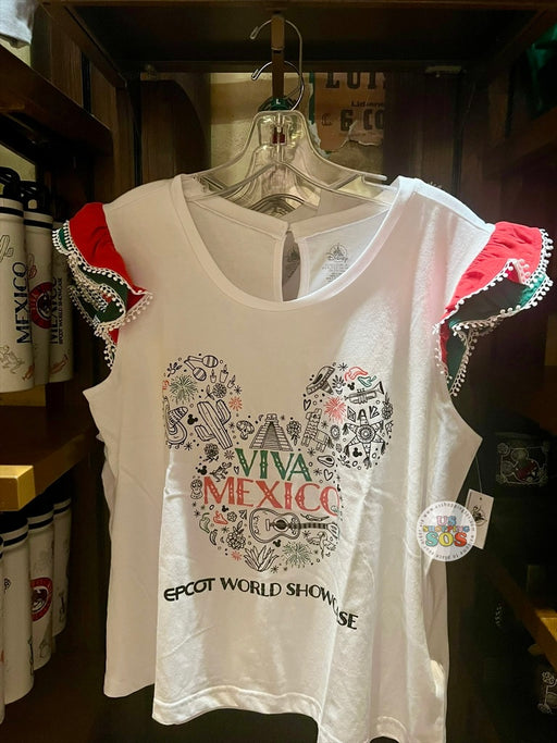 WDW - Epcot World Showcase Mexico 2026 - Mickey Icon Viva Mexico Ruffle Sleeves T-Shirt (Adult)