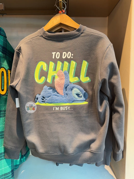 HKDL - Stitch 626 Lazy Day ‘To Do: Chill I’m Busy!!’ Pullover Sweatshirt for Adults