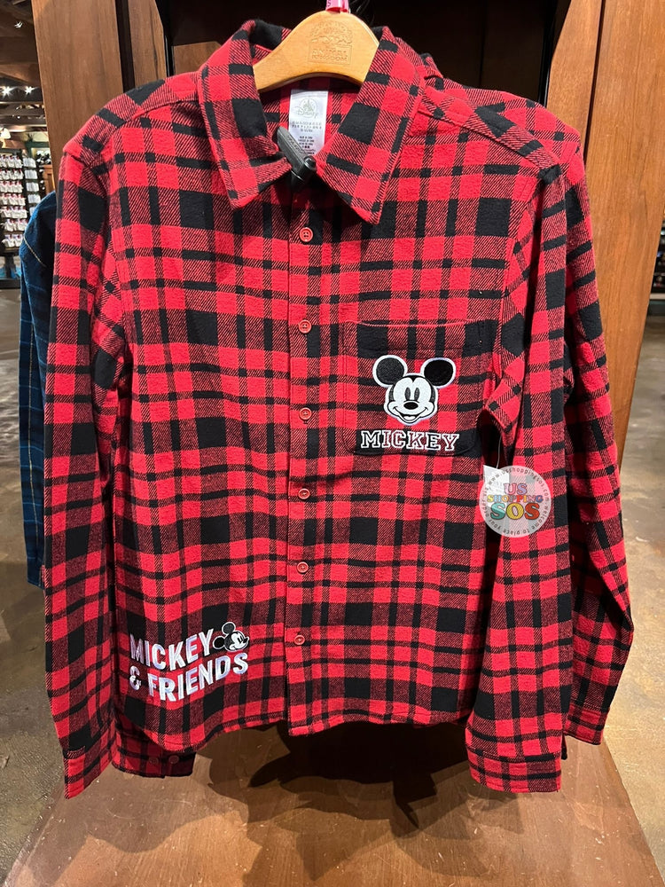 DLR/WDW - Mickey Mouse Black/Red Flannel Plaid Shirt (Adult)
