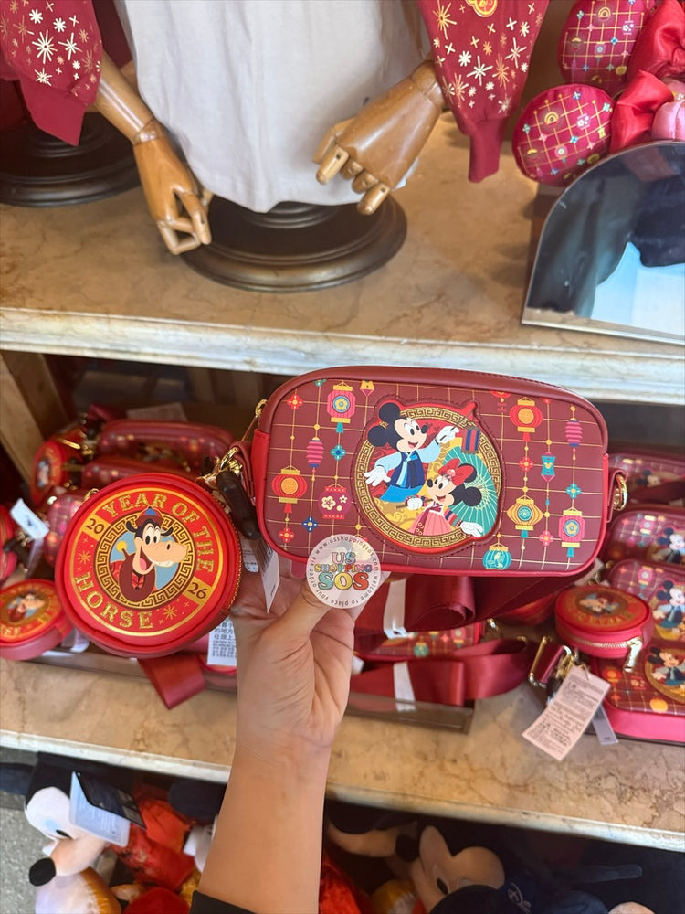 DLR - Lunar New Year 2026 - Loungefly Mickey & Minnie Crossbody Bag + Horace Horsecollar Coin Pouch