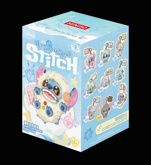 MINISO China - Stitch "Hit Snooze" Vinyl Plush Keychain Blind Box (Release Date: Apr 23, 2026)