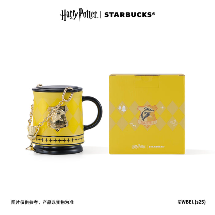 Starbucks China - Harry Potter x Starbucks - Hufflepuff Color Changing Ceramic Mug with Chain & Lid 365ml