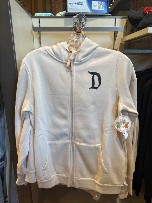 DLR/WDW - Mickey Mouse Rhinestone Park Logo Cream Hoodie Jacket (Adult)