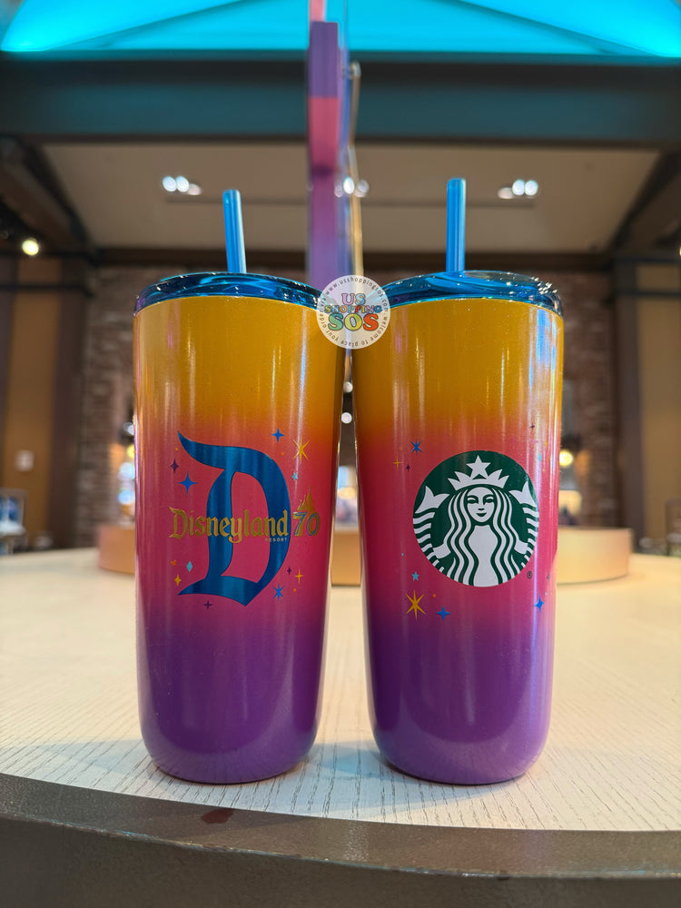 DLR - Disneyland 70th Celebration - Starbucks Candy Ombré Stainless Steel Cold Cup