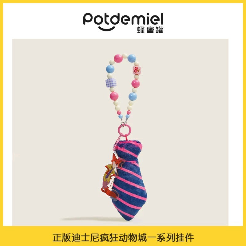 China Exclusive- Zootopia Nick Wilde & Tie Plush Keychain with Chain