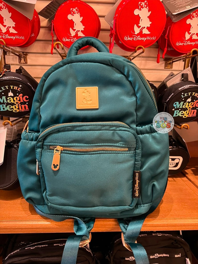 DLR/WDW - Mickey Park Logo Goldtone Hardware Headband Friendly Crystal Teal Mini Backpack