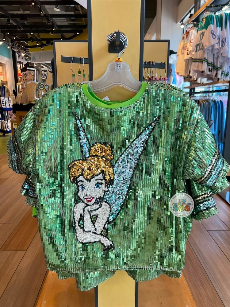 みんみん展示品 DIGAWEL tinker tailor TOP-s7 DLR/WDW - Her Universe Tinker Bell All-Sequin Cropped Top (Adult