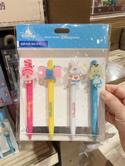 HKDL - Cheshire Cat, Dumbo, White Rabbit & Alice Ball Pen Set of 4