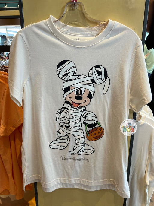DLR/WDW - Halloween 2026 - Mickey Mouse Mummy Front & Back White Graphic Tee (Adult)