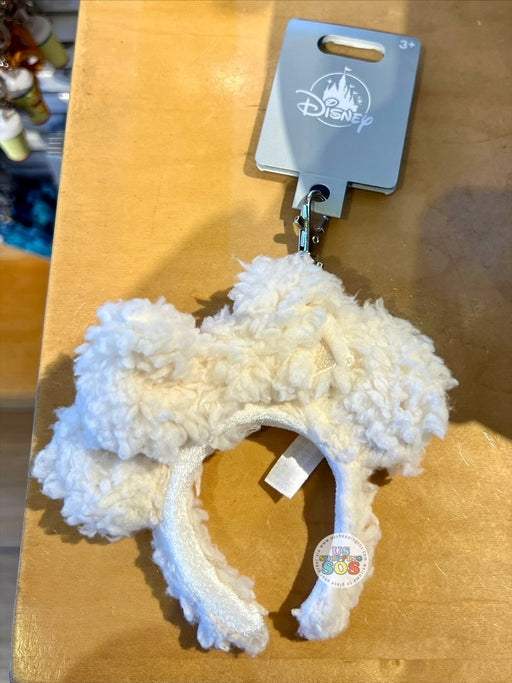 DLR/WDW - Miniature Minnie Fluffy White Headband Keychain