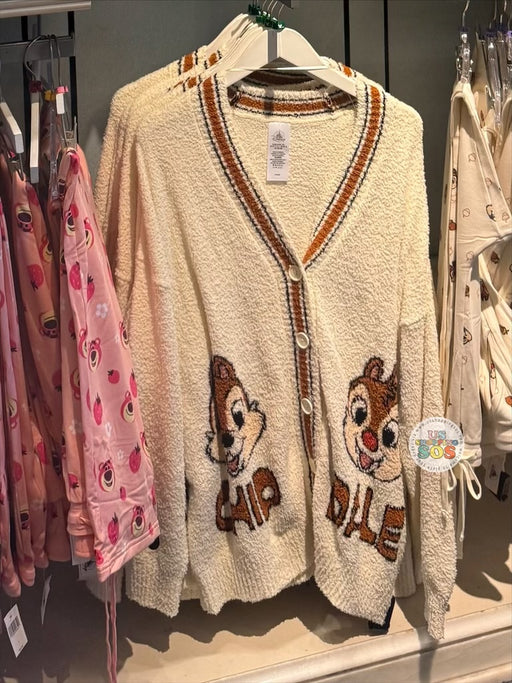 DLR/WDW - Chip & Dale Button-Up Cream Terry Pullover (Adult)